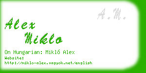 alex miklo business card