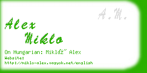 alex miklo business card